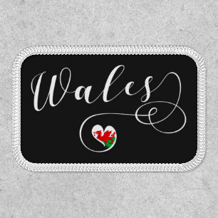 Welsh Flag In Heart, Wales Patch
