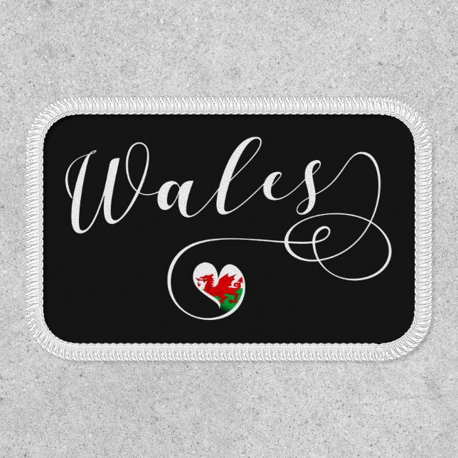 Welsh Flag In Heart, Wales Patch (Front)