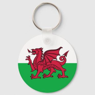 Welsh flag keyring attachment