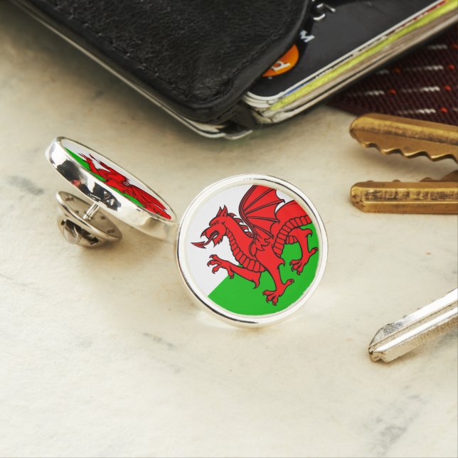 Welsh-flag Lapel Pin (In Situ)