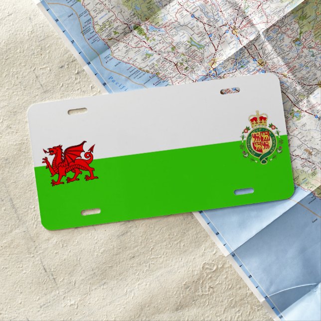 Welsh flag license plate (In Situ)