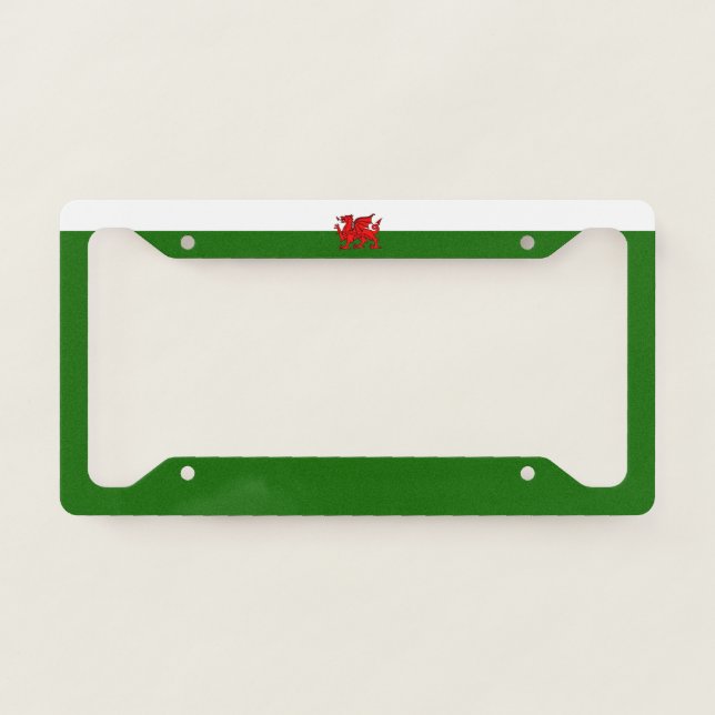 Welsh flag license plate frame (Front)