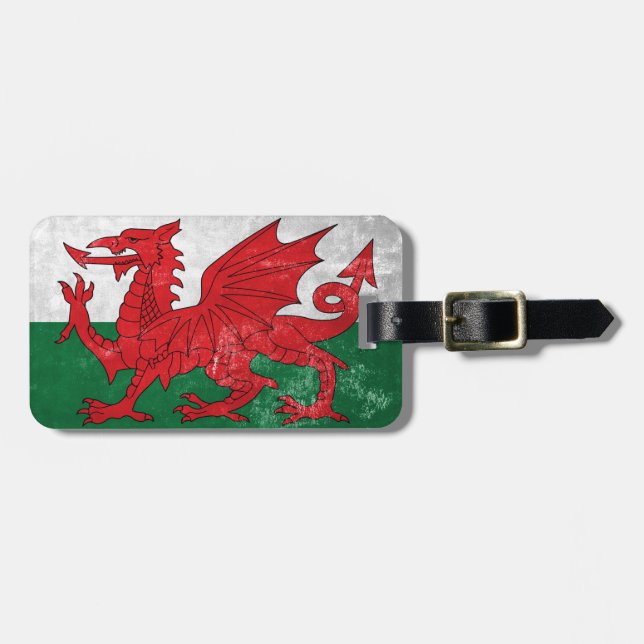 Welsh Flag Luggage Tag (Front Horizontal)