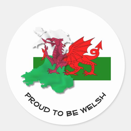 Welsh FLAG OF WALES Red Dragon  Classic Round Sticker