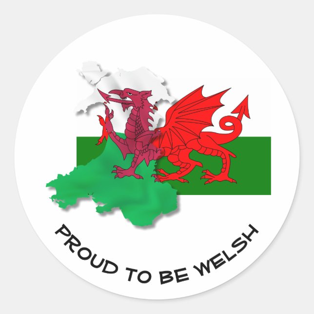 Welsh FLAG OF WALES Red Dragon  Classic Round Sticker (Front)