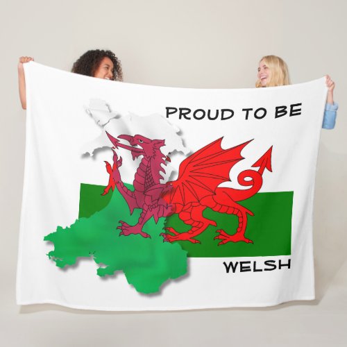 Welsh FLAG OF WALES Red Dragon Fleece Blanket