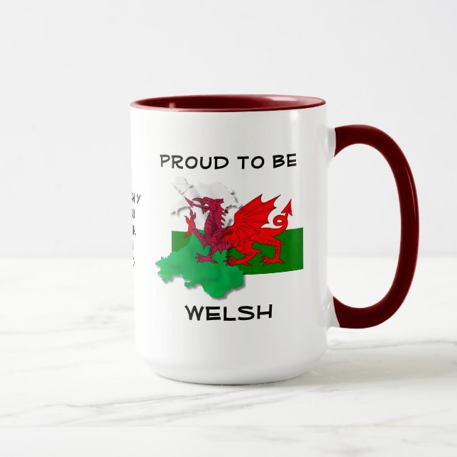 Welsh FLAG OF WALES Red Dragon Mug (Right)