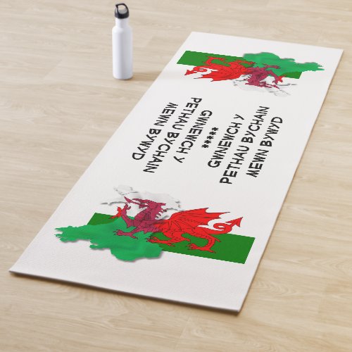 Welsh Flag of Wales ST DAVID QUOTE White Yoga Mat