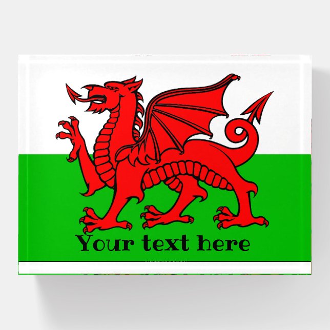 Welsh Flag Paperweight (Front)