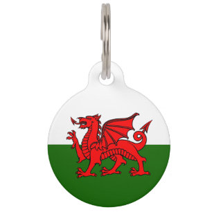 Welsh flag pet ID tag