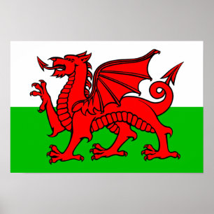 Welsh flag poster