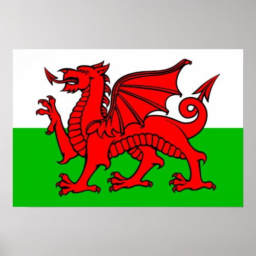 Welsh flag poster