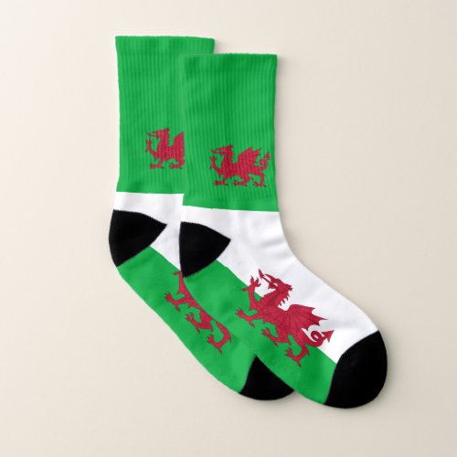 Welsh Flag Socks Patriotic Cymru Dragon Wales Socks