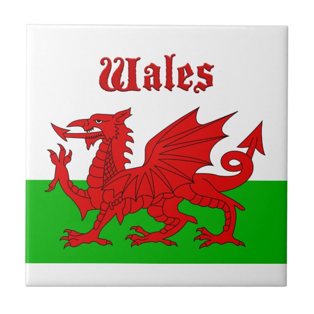 Welsh Flag Wales Ceramic Tile (Front)