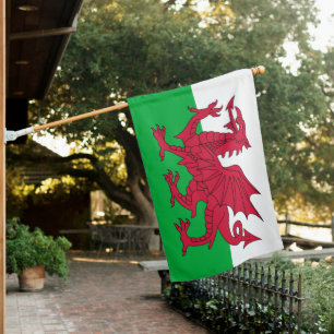 Welsh Flag & Wales country house UK / Cymru