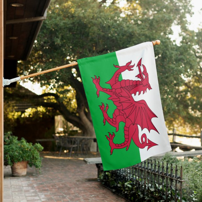 Welsh Flag & Wales country house UK / Cymru (In SItu)