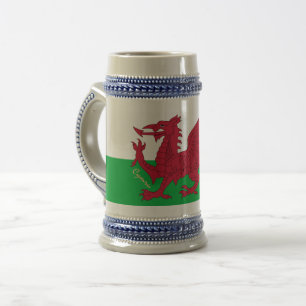 Welsh Flag & Wales, Cymru patriot / sports Beer Stein