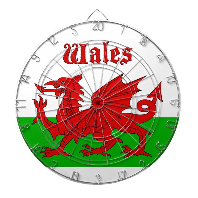 Welsh Flag Wales Dart Board (Front)