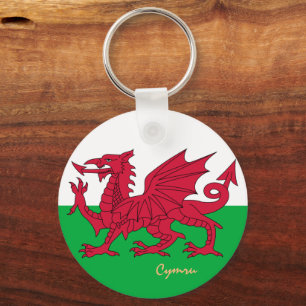 Welsh Flag & Wales fashion, sports / Cymru Keychain