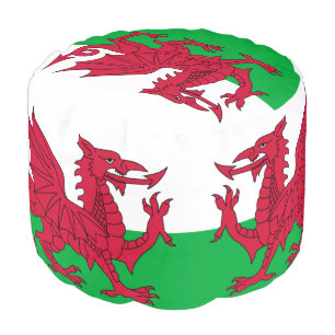Welsh Flag & Wales house, Cymru ottoman /sports