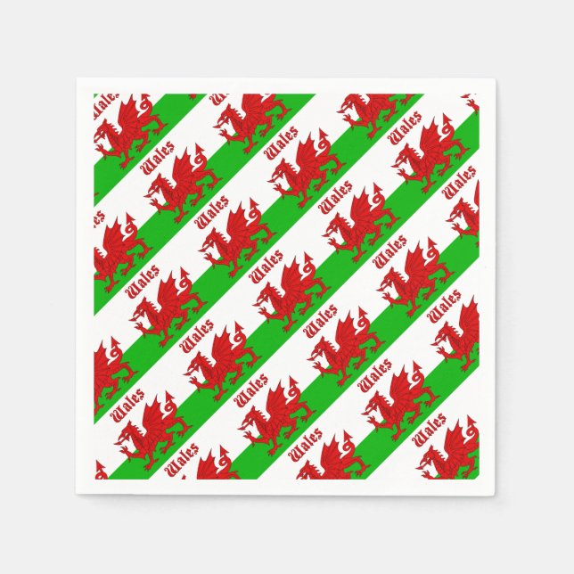 Welsh Flag Wales Napkins (Front)