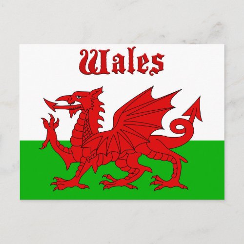Welsh Flag Wales Postcard