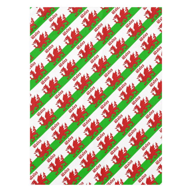 Welsh Flag Wales Tablecloth (Front)