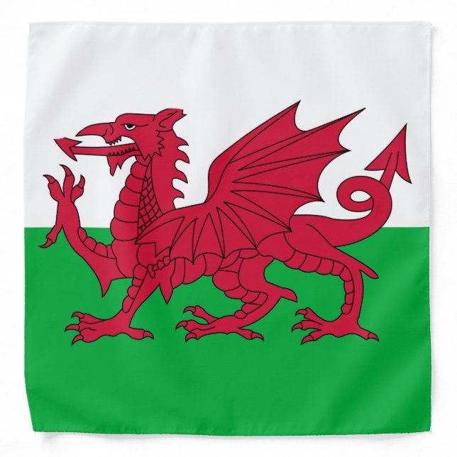 Welsh Flag (Wales) (Welsh Dragon) Bandana (Front)