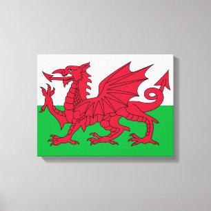 Welsh Flag (Wales) (Welsh Dragon) Canvas Print