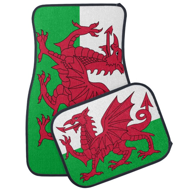 Welsh Flag (Wales) (Welsh Dragon) Car Floor Mat (Set)