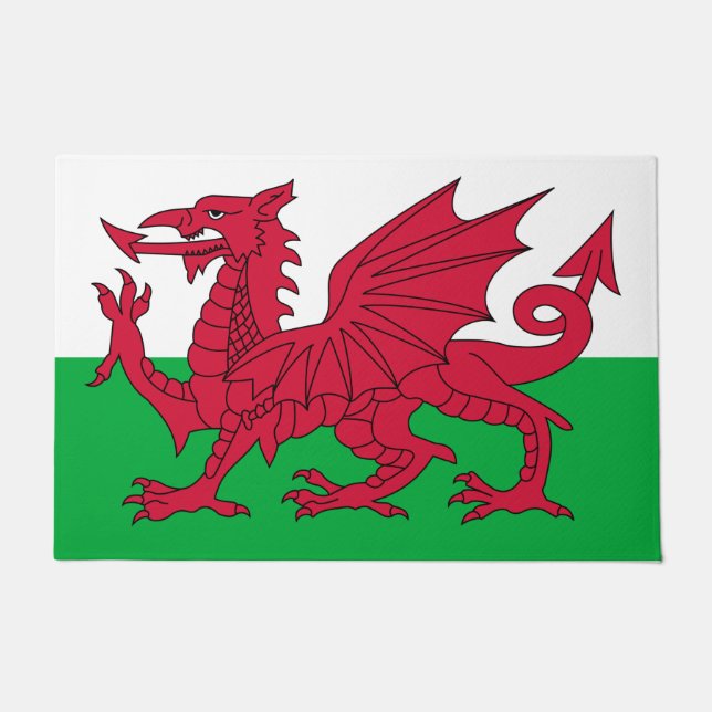 Welsh Flag (Wales) (Welsh Dragon) Doormat (Front)