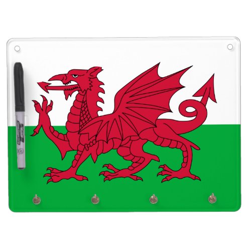 Welsh Flag Wales Welsh Dragon Dry Erase Board With Keychain Holder