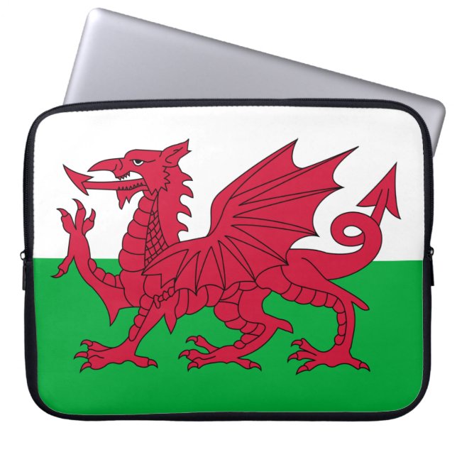 Welsh Flag (Wales) (Welsh Dragon) Laptop Sleeve (Front)