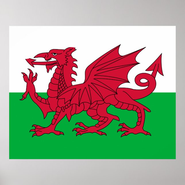 Welsh Flag (Wales) (Welsh Dragon) Poster (Front)