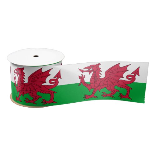 Welsh Flag Wales Welsh Dragon Satin Ribbon