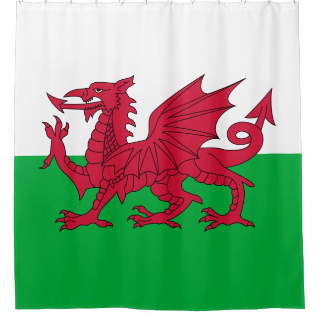 Welsh Flag (Wales) (Welsh Dragon) Shower Curtain (Front)