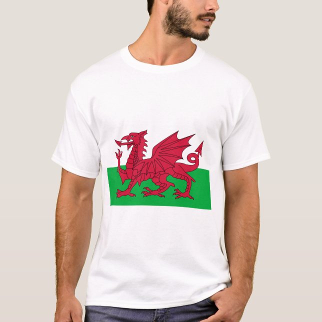 Welsh Flag (Wales) (Welsh Dragon) T-Shirt (Front)