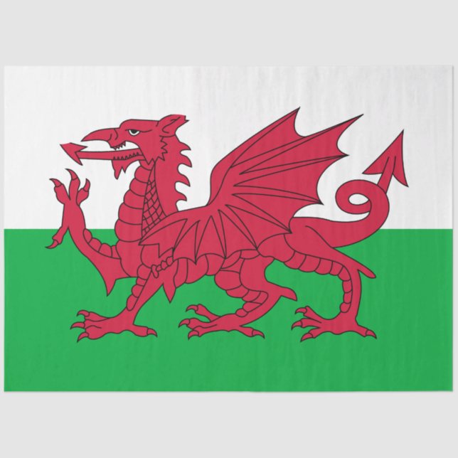 Welsh Flag (Wales) (Welsh Dragon) Tissue Paper (Front)