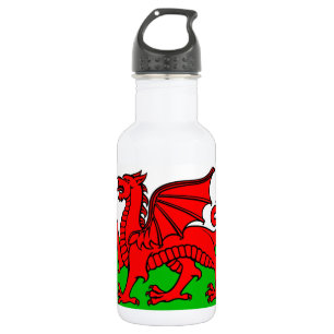Welsh flag water bottle