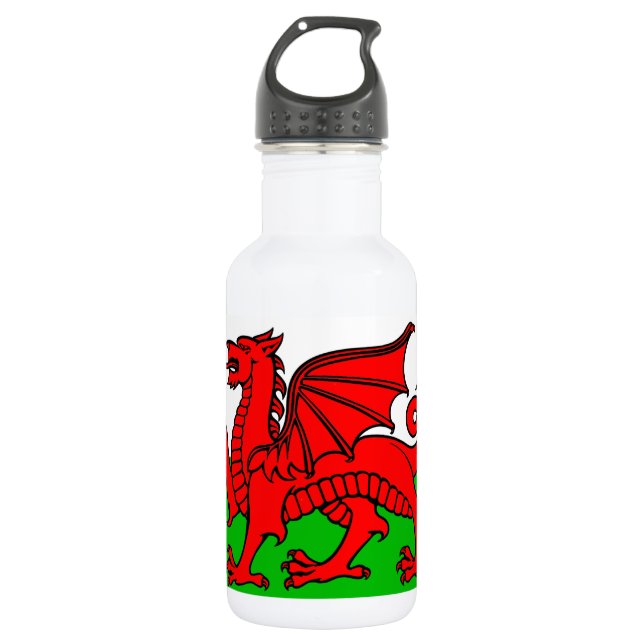 Welsh flag water bottle (Front)