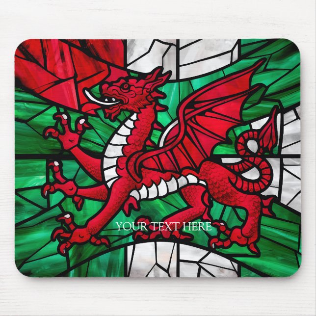 Welsh Flag with Red Dragon  Mouse Pad (Front)