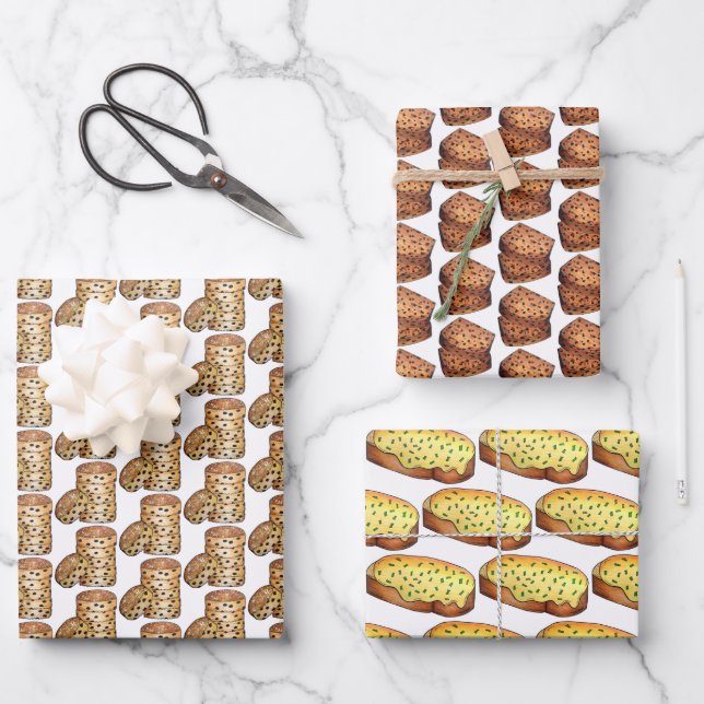 Welsh Foods Welshcakes Bara Brith Rarebit Wales UK Wrapping Paper Sheets (Front)