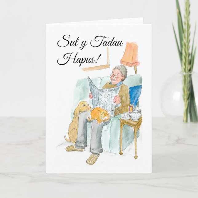 Welsh Greeting, Fun Father's Day Card (Front)
