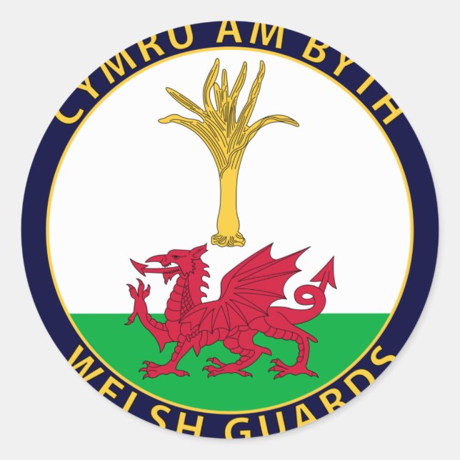 Welsh Guards Classic Round Sticker (Front)