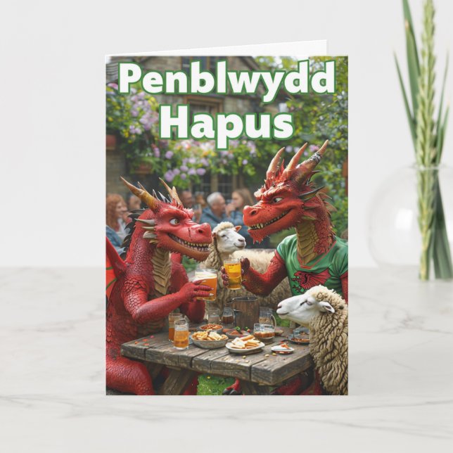 Welsh Happy Birthday Card (Front)