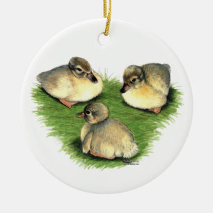 Welsh Harlequin Ducklings Ceramic Ornament