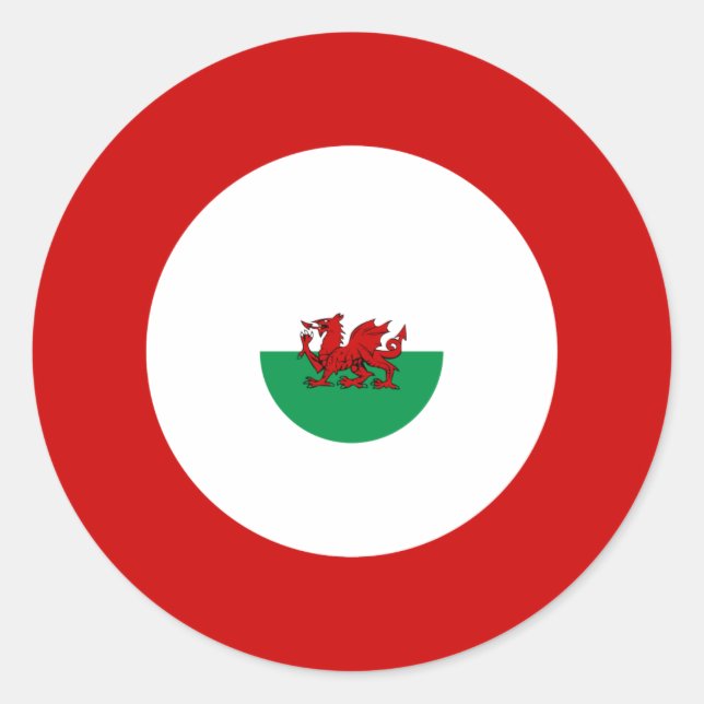 Welsh Mod Bullseye Round Sticker (Front)