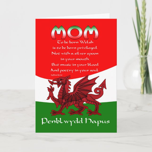 Welsh Mom Birthday Card - Poem By Brian Harris (Front)