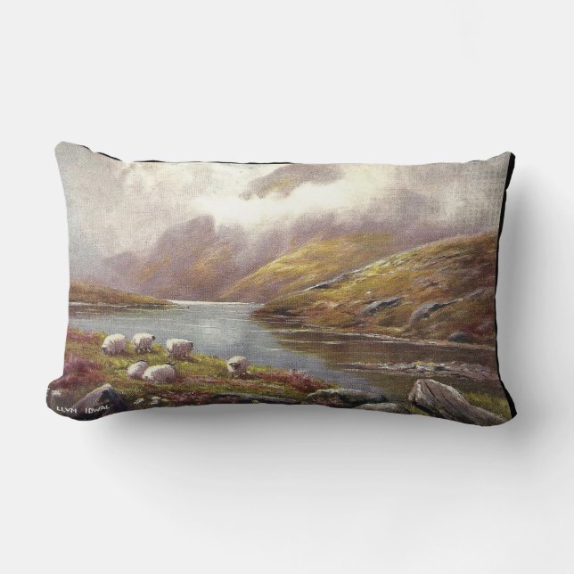 Welsh Mountain Lake Lumbar Pillow (Front)