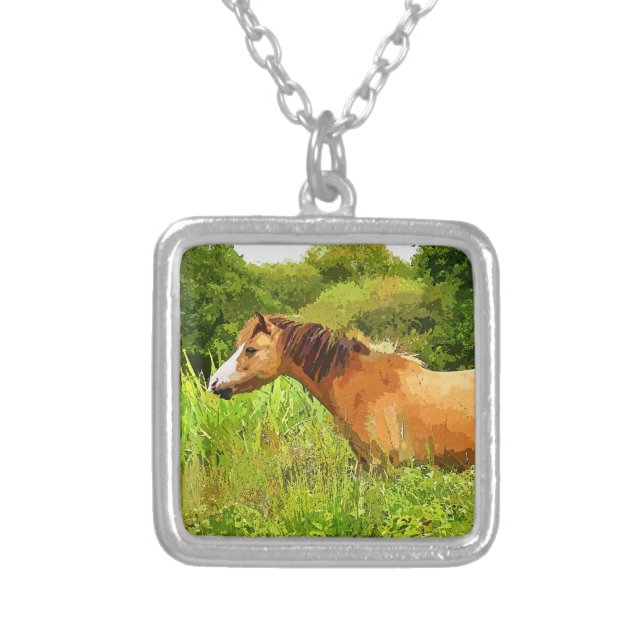 WELSH MOUNTAIN PONY SILVER PLATED NECKLACE (Front)
